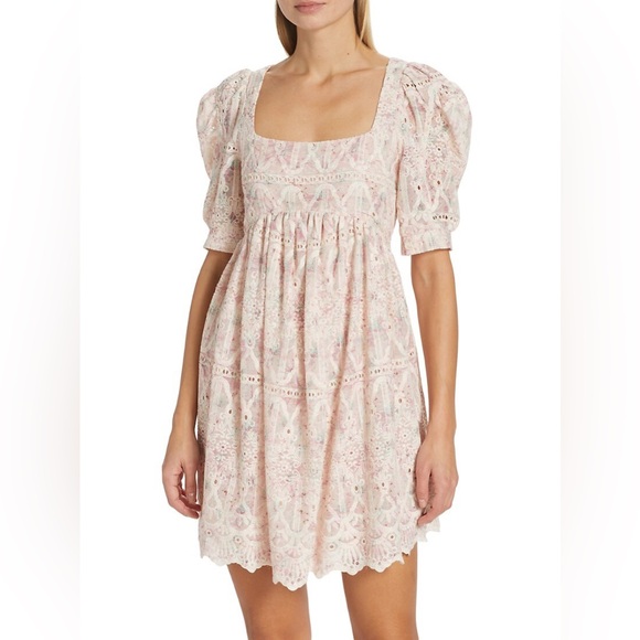 En Saison Dresses & Skirts - NWT En Saison Kiera Eyelet-Embroidered Mini Dress XS